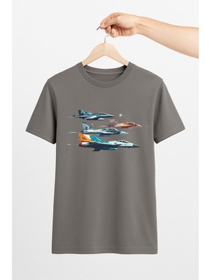 Vecihi Geliyor Kol Uçuşundaki Jetler Unisex Tshirt Pilot - Havacı - Uçak Tutkunu