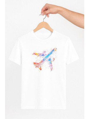 Vecihi Geliyor Neon Yolcu Uçağı Unisex Tshirt Pilot - Havacı - Uçak Tutkunu