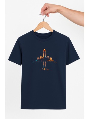 Vecihi Geliyor Neon Yolcu Uçağı Unisex Tshirt Pilot - Havacı - Uçak Tutkunu