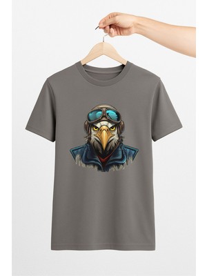 Vecihi Geliyor Kartal Pilot Silüeti Unisex Tshirt Pilot - Havacı - Uçak Tutkunu