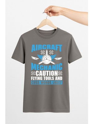 Vecihi Geliyor Aircraft Mechanic Coution Tasarım Unisex Tshirt Pilot - Havacı - Uçak Tutkunu