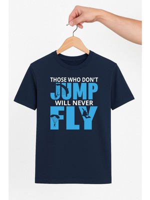 Vecihi Geliyor Jump Fly Paraşütcü Tasarım Unisex Tshirt Pilot - Havacı - Uçak Tutkunu