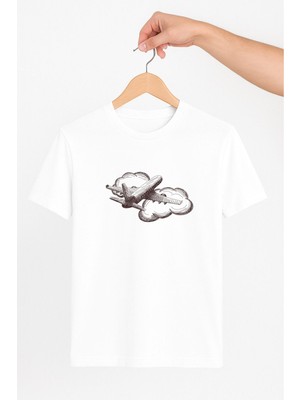 Vecihi Geliyor Yolcu Uçağı Unisex Tshirt Pilot - Havacı - Uçak Tutkunu