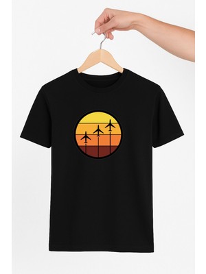 Vecihi Geliyor Uçak Tasarım Unisex Tshirt Pilot - Havacı - Uçak Tutkunu