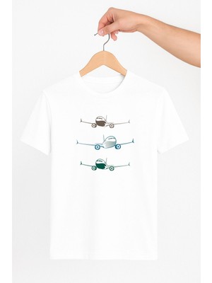 Vecihi Geliyor Uçak Baskılı Unisex Tshirt Pilot - Havacı - Uçak Tutkunu