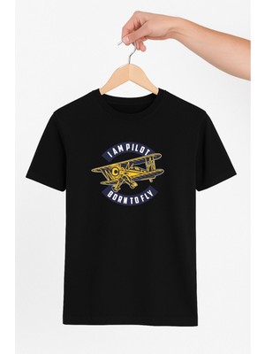 Vecihi Geliyor Born To Fly Unisex Tshirt Pilot - Havacı - Uçak Tutkunu
