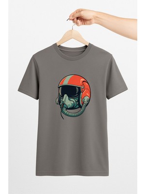 Vecihi Geliyor Pilot Kask Tasarım Unisex Tshirt Pilot - Havacı - Uçak Tutkunu