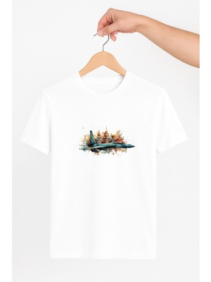 Vecihi Geliyor Renkli Jet Unisex Tshirt Pilot - Havacı - Uçak Tutkunu