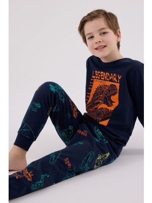 Erkek Çocuk Lacivert Pijama Takımı