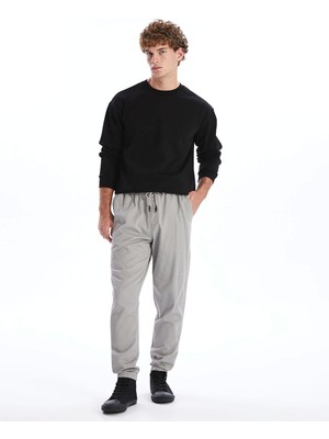 Xsıde Gri Standart Kalıp Gabardin Erkek Jogger Pantolon