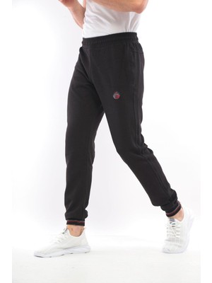 Erkek Siyah Waffle Eşofman Altı