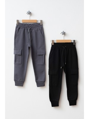 Unisex Çocuk Kompakt Komando Cepli 2'li Eşofman Altı