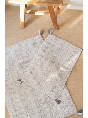 İrya Togo 2’li Takım Banyo Paspası %100 Pamuk 40X60 + 60X90 Ekru