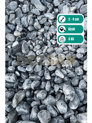Bozsan Siyah Dolomit Taşı 5 kg 2-4 cm Taş Dekoratif Taş Dere Taşı Bahçe Süs Taşı Dolomit Taş