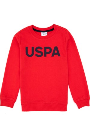 U.S. Polo Assn. Erkek Çocuk Kırmızı Basic Bisiklet Yaka Sweatshirt 50307801-VR030