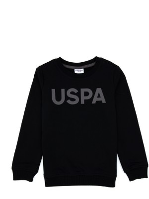 U.S. Polo Assn. Erkek Çocuk Siyah Basic Bisiklet Yaka Sweatshirt 50307801-VR046