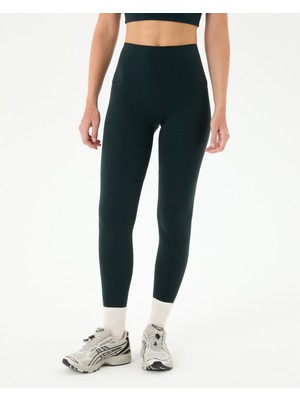 Ayma Active Kadın Petrol Ön Dikişsiz Motion Tayt - Geri Dönüştürülmüş, Yüksek Bel, Çift Kat Korsaj, Kabartma Logolu, Minimal Spor Tayt