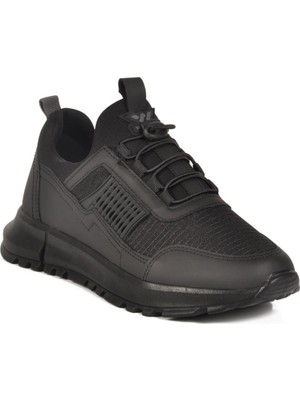 Nans 6006 G Siyah Fileli Kilit Bağcıklı Unisex Spor Ayakkabı