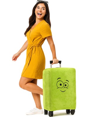 Özgüner Oyuncak Gülen Yüz Desenli Bavul-Valiz Koruyucu Kılıf | Seyahatlere Neşe Katın