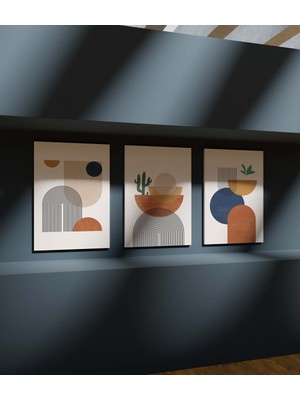 Duvar Tablosu Modern Tablo Çerçeve Görünümlü Mutfak Tabloları 3 Lü Tablo Bohem Tablo Premium Kalite