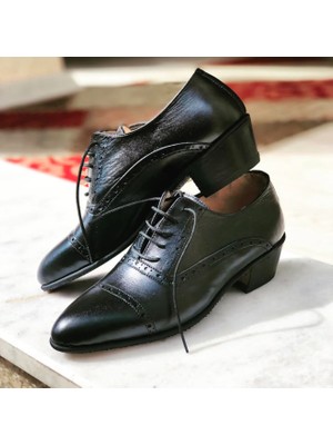 Öztürk Shoes Ayakkabı Taban ve Saya Kesimi Dahil Komple El Yapımı Bağcıklı Yumurta Topuk Erkek Ayakkabı