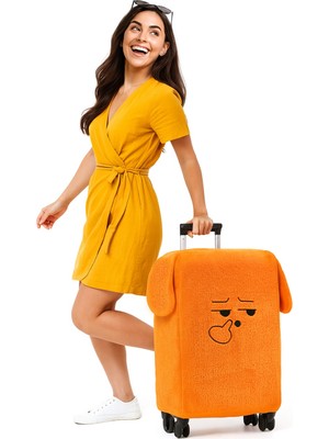 Özgüner Oyuncak Şaşkın Yüz Desenli Bavul-Valiz Koruyucu Kılıf | Seyahatlere Neşe Katın