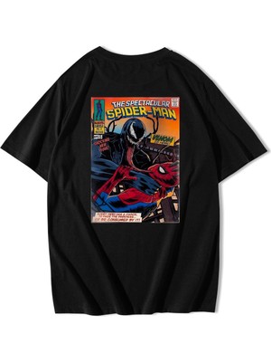 Brz Collection Unisex Oversize The Spectacular Spider-Man T-Shirt Siyah