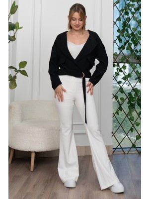 Kuşak Detaylı Kısa Ceket 8612