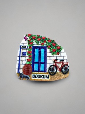 Bodrum Temalı Kabartmalı Polyester Magnet. 6,5cm x 6cm.