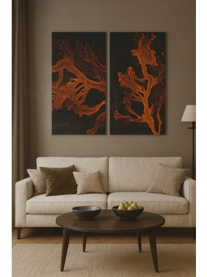 2 Parça Baskılı Bohem 70X100 Boy Kanvas Duvar Tablosu