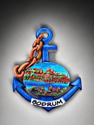 Bodrum Temalı Kabartmalı Polyester Magnet 7cm x 8,5cm