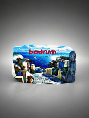 Bodrum Temalı Kabartmalı Polyester Magnet 9,5cm x 6cm