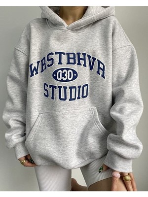 Baskılı Unisex Kanguru Cepli Kapüşonlu Sweatshirt Hoodie Sweat