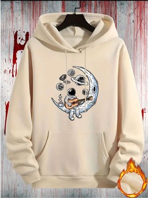 Astronot Desenli 2 Iplik Şardonlu Sweatshirt