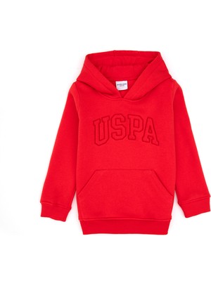 U.S. Polo Assn. Kız Çocuk Kırmızı Kapüşonlu Şardonlu Basic Sweatshirt 50314311-VR030