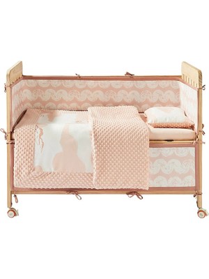 Moon Ship Pembe S Boy 3 Parça Bebek Yatak Takımı, 130X70 cm