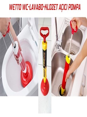 Sarı Renkli Lavabo ve Klozet Açıcı Pompa, Sağlam ve Kaliteli 1 Adet