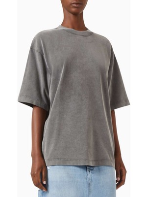 Siyah Crewneck T-Shirt - %100 Organik Pamuk - Garment-Dyed Finish ile Konforlu Şıklık