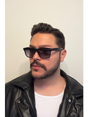 Wayfarer Siyah Erkek Güneş Gözlük Parlak Çerçeve Çapraz Kesim