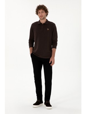 U.S. Polo Assn. Erkek Slim Fit Siyah Kanvas Pantolon 50316831-VR046