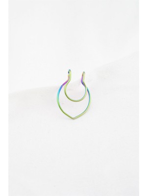 By Zeyna Aksesuar Kadın Sıkıştırmalı Çelik Kıkırdak Küpe