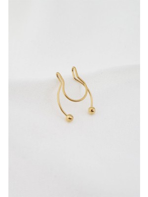 By Zeyna Aksesuar Kadın Sıkıştırmalı Çelik Kıkırdak Küpe