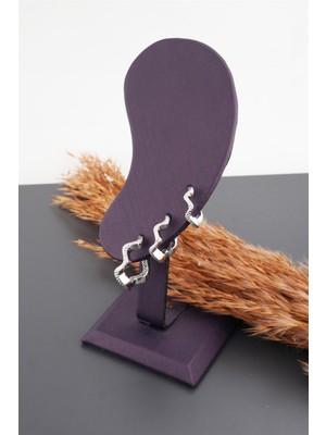 By Zeyna Aksesuar Kadın Basic 3 Boy 3'lü Küpe Seti