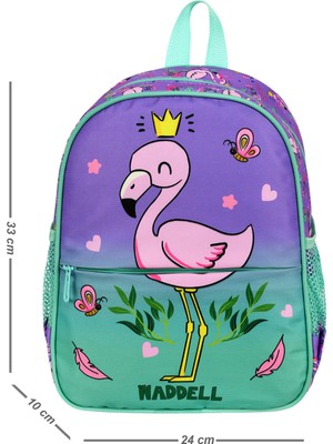 Waddell Lisanslı Flamingo Desenli Anaokul Kreş Sırt Çantası