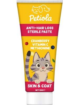 Petiola Tüy Dökülme Engelleyici, Tüy Yumağı ve Kusma Önleyici Multivitamin Kedi Malt Macun 100 gr