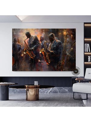 Caz Müzisyeni Posteri, Afro Caz Tablosu, Afrika-Amerikan Erkek Portresi