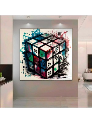 Melek Kanatlı Küçük Figür Soyut Tablo, Barışçıl Melek Sanatı, Kutsal Koruyucu Melek Duvar Dekoru