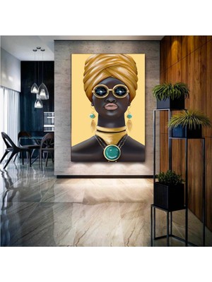 Modern Afrikalı Kadın Tablosu, Oturma Odası Için Poster, Etnik Kadın Portresi, Afrika Sanatı