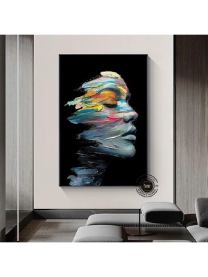 Lüks Mermer Duvar Dekoru, Lacivert Duvar Kanvası, Alkol Mürekkebi ve Altın Detaylı