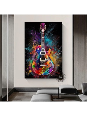 Barmen Köpek Renkli Tablo, Graffiti Boya Efektli Köpek Duvar Kanvası